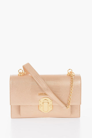 LOVE Lamé Faux Leather Shoulder Bag
