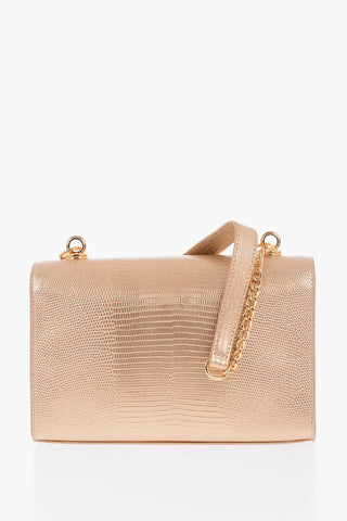 LOVE Lamé Faux Leather Shoulder Bag