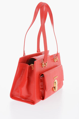 LOVE Faux Leather Shoulder Bag with Gold Details