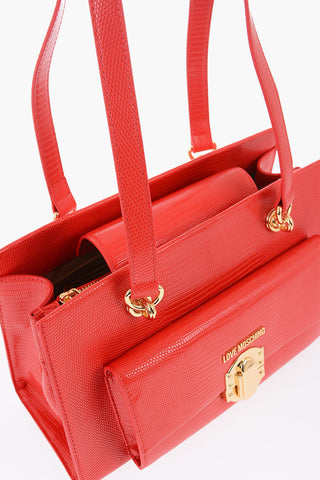 LOVE Faux Leather Shoulder Bag with Gold Details