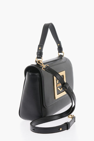 LOVE Faux Leather Shoulder Bag with Gold Details