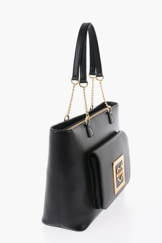  LOVE Faux Leather Tote Bag with Golden Details