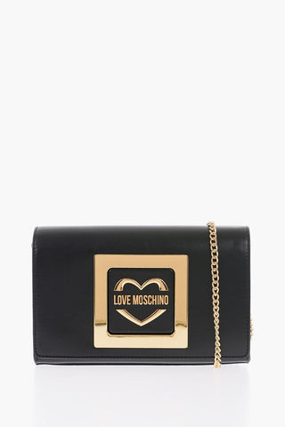 LOVE Faux Leather Crossbody Bag with Metal Golden Logo