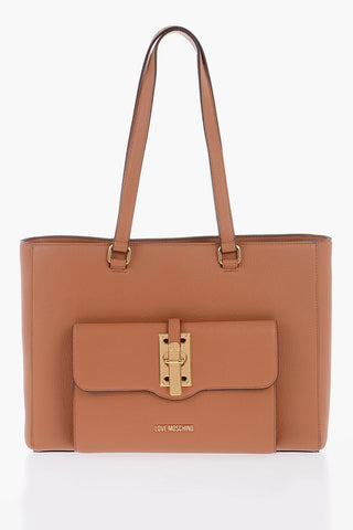 LOVE Tote-Bag Aus Kunstleder Mit Goldfarbenen Details