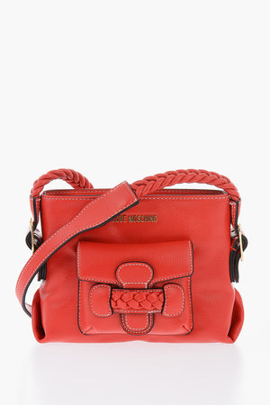LOVE Borsa a Tracolla in Ecopelle con Dettagli Intrecciati