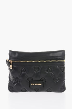 LOVE Vegan Leather Handbag with Embossed Hearts