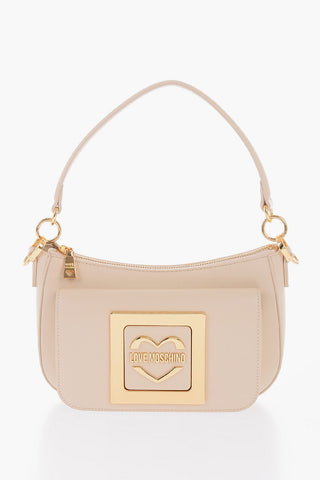  LOVE Faux Leather Bag with Removable Shoulder Strap and Metal Logo Plaque 