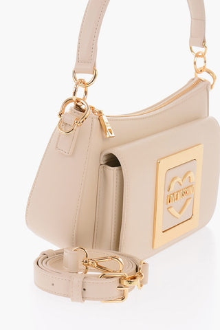  LOVE Faux Leather Bag with Removable Shoulder Strap and Metal Logo Plaque 