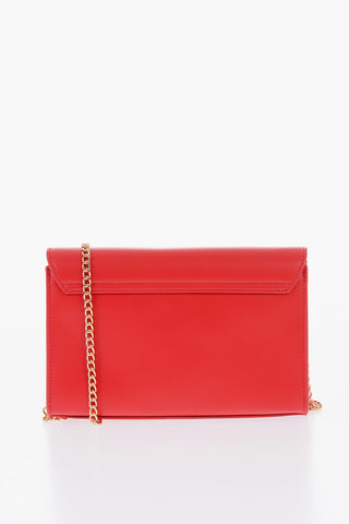 LOVE Borsa a Tracolla in Ecopelle con Logo in Metallo Dorato