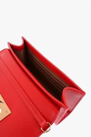 LOVE Borsa a Tracolla in Ecopelle con Logo in Metallo Dorato