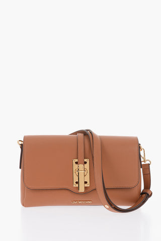 LOVE Faux Leather Shoulder Bag with Golden Details