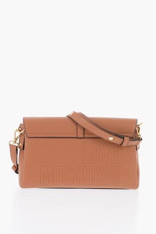 LOVE Faux Leather Shoulder Bag with Golden Details