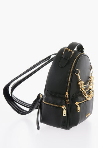 LOVE Zaino In Ecopelle con Multitasche e Catene Dorate Decorative