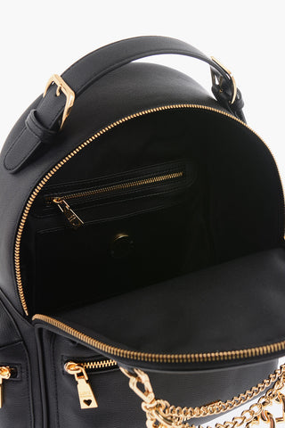 LOVE Zaino In Ecopelle con Multitasche e Catene Dorate Decorative