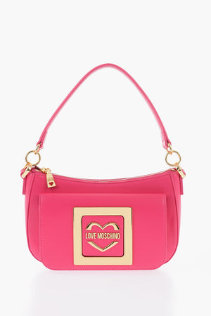 LOVE Faux Leather Hobo Bag with Maxi Front Pocket