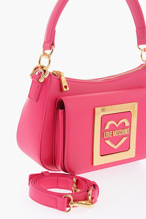 LOVE Faux Leather Hobo Bag with Maxi Front Pocket