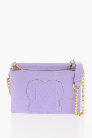 LOVE Borsa in Ecopelle Trapuntata con Tracolla a Catena Removibile