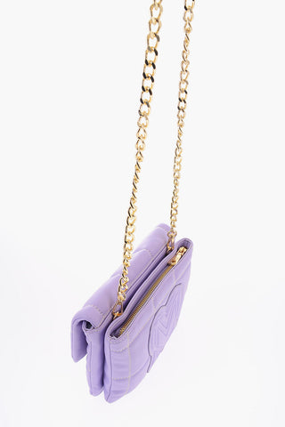LOVE Borsa in Ecopelle Trapuntata con Tracolla a Catena Removibile