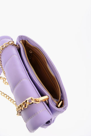 LOVE Borsa in Ecopelle Trapuntata con Tracolla a Catena Removibile