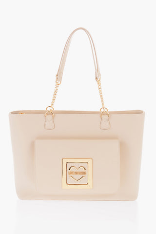 LOVE Tote Bag aus Kunstleder mit goldfarbenen Details