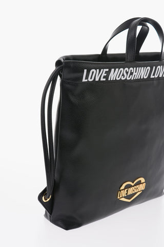 LOVE Faux Leather Handbag with Printed Logo