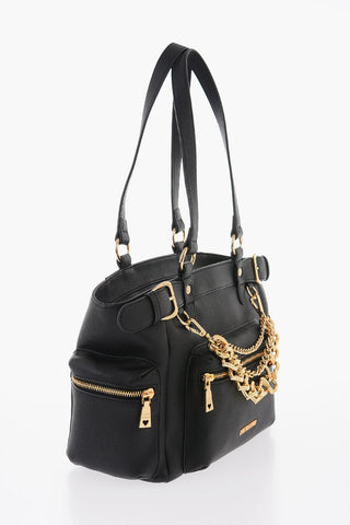  LOVE Faux Leather Shoulder Bag with Removable Golden Charm 