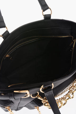  LOVE Faux Leather Shoulder Bag with Removable Golden Charm 