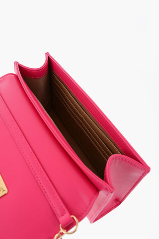 LOVE Faux Leather Crossbody Bag with Gold Metal Logo