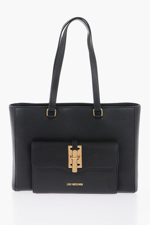 LOVE Borsa Tote in Ecopelle con Dettagli Dorati
