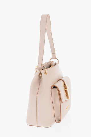 LOVE Faux Leather Shoulder Bag with Gold Details