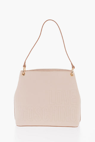 LOVE Faux Leather Shoulder Bag with Gold Details