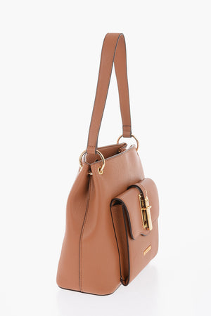 LOVE Faux Leather Shoulder Bag with Gold Details