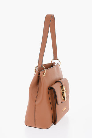 LOVE Faux Leather Shoulder Bag with Gold Details