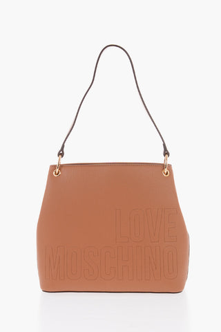 LOVE Faux Leather Shoulder Bag with Gold Details
