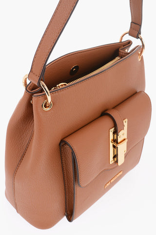 LOVE Faux Leather Shoulder Bag with Gold Details