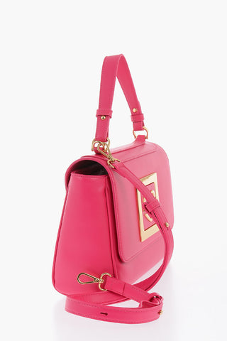 LOVE Borsa a Spalla in Ecopelle con Logo in Metallo Dorato