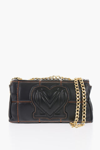 LOVE Quilted Faux Leather Bag with Chain Shoulder Strap