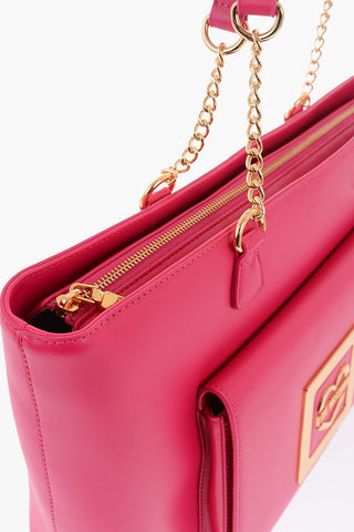  LOVE Faux Leather Tote Bag with Golden Details