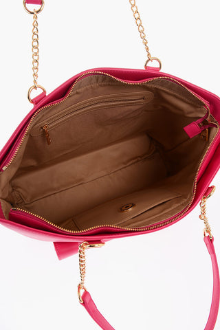  LOVE Faux Leather Tote Bag with Golden Details