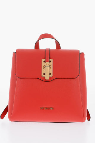 LOVE Einfarbiger Rucksack Aus Kunstleder Mit Goldenem Logo