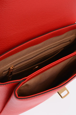 LOVE Solid-Color Faux Leather Backpack with Gold Logo