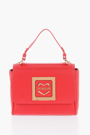 LOVE Faux Leather Shoulder Bag with Gold Metal Logo