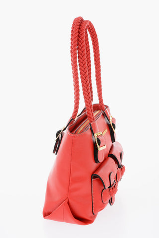 LOVE LOVE Borsa a Spalla in Ecopelle con Manico Intrecciato 