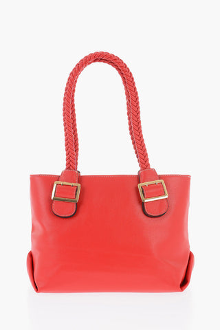 LOVE LOVE Borsa a Spalla in Ecopelle con Manico Intrecciato 