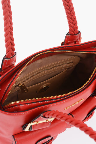 LOVE LOVE Borsa a Spalla in Ecopelle con Manico Intrecciato 