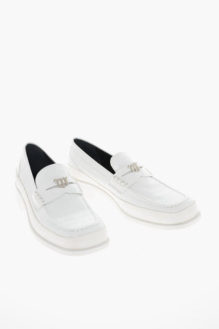 Croco-effect Leather THE BRUTALIST Loafers with Squared Toe