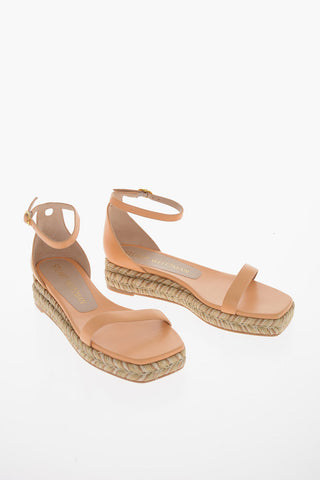 Soft-leather NUDIST CURVES Sandals with Roped Sole