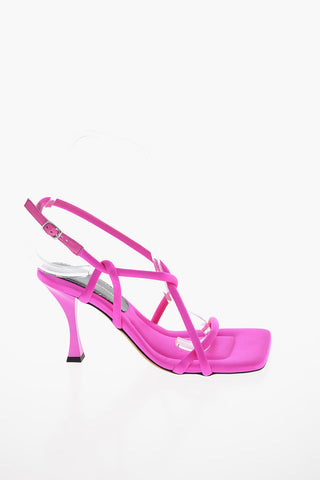Satin SQUARE STRAPPY Squared-toe Sandals