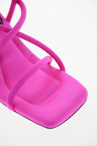 Satin SQUARE STRAPPY Squared-toe Sandals