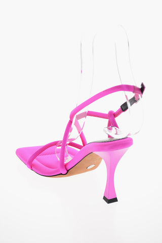 Satin SQUARE STRAPPY Squared-toe Sandals